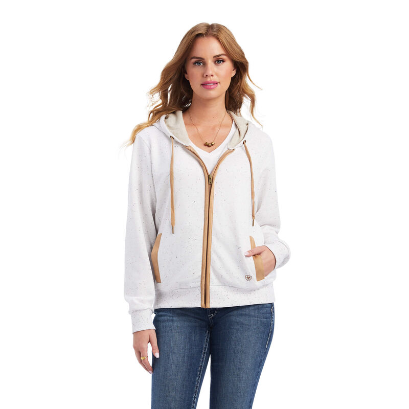 Ariat Sweatshirt Damen - Desert View Full Zip Weiß ( AQPDL-0692 )